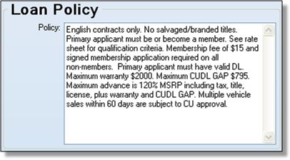 LoanPolicy